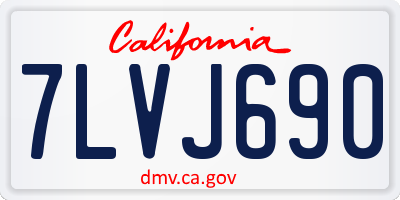 CA license plate 7LVJ690
