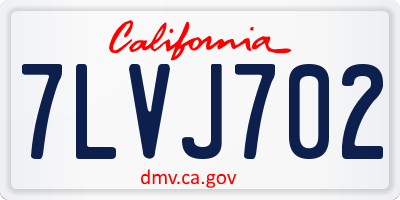 CA license plate 7LVJ702