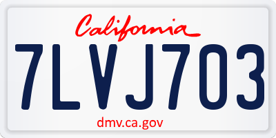 CA license plate 7LVJ703