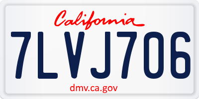 CA license plate 7LVJ706