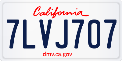 CA license plate 7LVJ707
