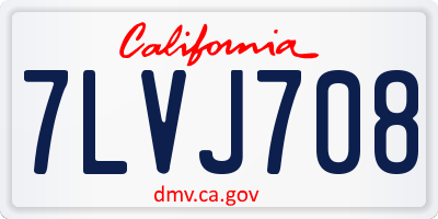 CA license plate 7LVJ708