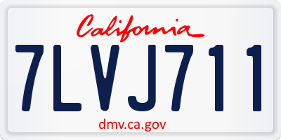 CA license plate 7LVJ711