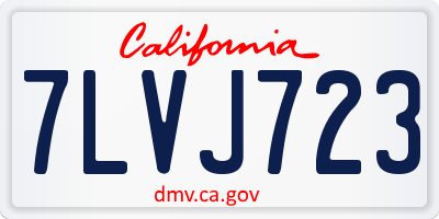 CA license plate 7LVJ723