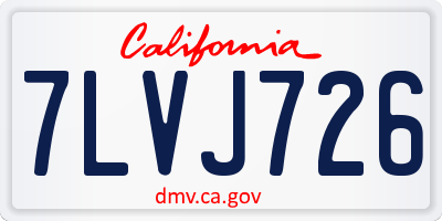 CA license plate 7LVJ726