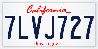 CA license plate 7LVJ727