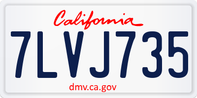 CA license plate 7LVJ735