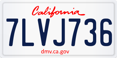 CA license plate 7LVJ736