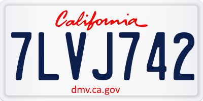 CA license plate 7LVJ742