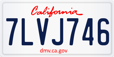 CA license plate 7LVJ746