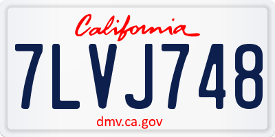 CA license plate 7LVJ748