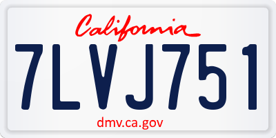 CA license plate 7LVJ751