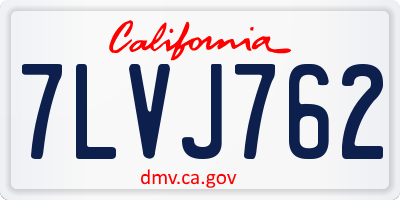 CA license plate 7LVJ762