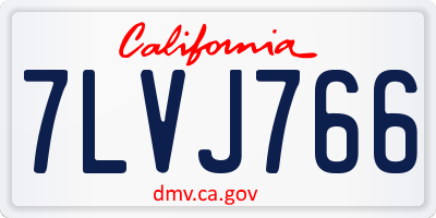 CA license plate 7LVJ766