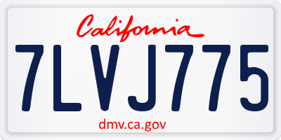 CA license plate 7LVJ775