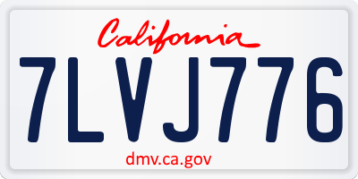 CA license plate 7LVJ776