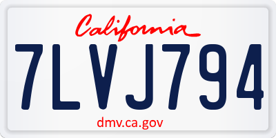 CA license plate 7LVJ794