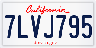 CA license plate 7LVJ795