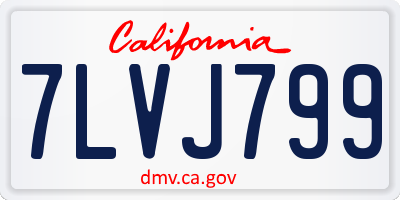 CA license plate 7LVJ799