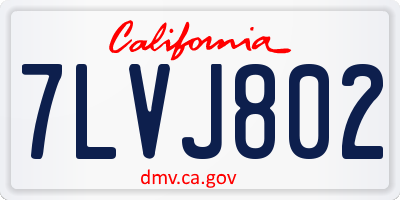 CA license plate 7LVJ802