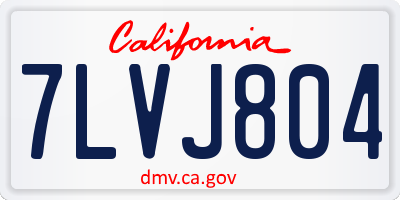CA license plate 7LVJ804