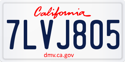 CA license plate 7LVJ805