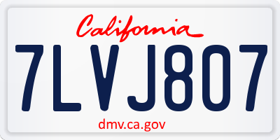 CA license plate 7LVJ807
