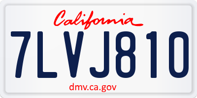 CA license plate 7LVJ810