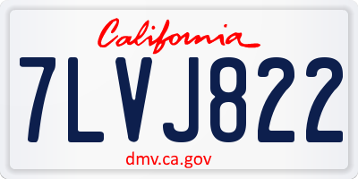 CA license plate 7LVJ822