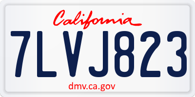 CA license plate 7LVJ823