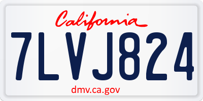 CA license plate 7LVJ824