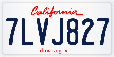 CA license plate 7LVJ827