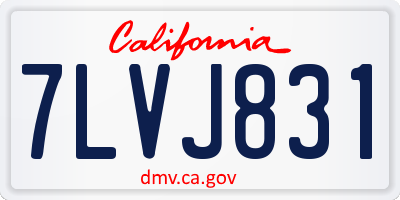 CA license plate 7LVJ831