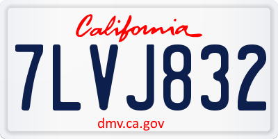 CA license plate 7LVJ832