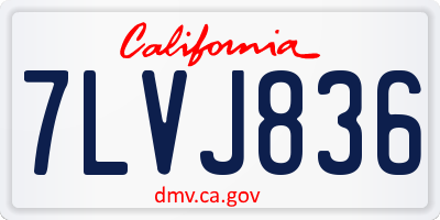 CA license plate 7LVJ836