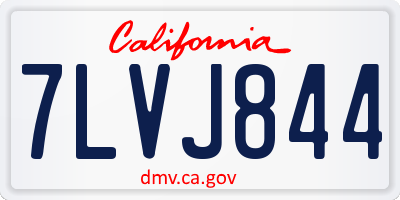 CA license plate 7LVJ844