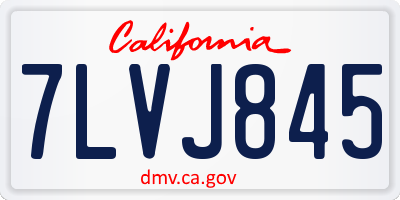 CA license plate 7LVJ845