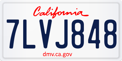 CA license plate 7LVJ848