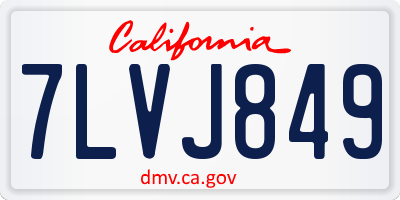 CA license plate 7LVJ849