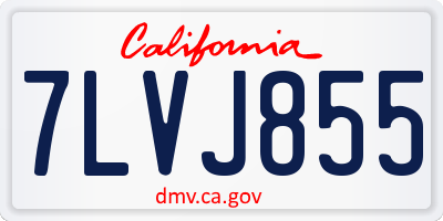 CA license plate 7LVJ855