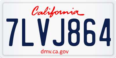 CA license plate 7LVJ864