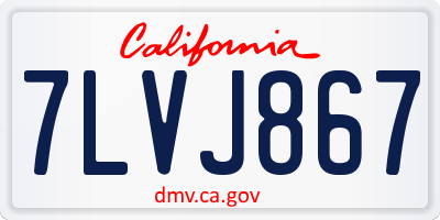 CA license plate 7LVJ867