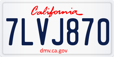 CA license plate 7LVJ870