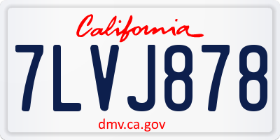 CA license plate 7LVJ878