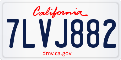 CA license plate 7LVJ882