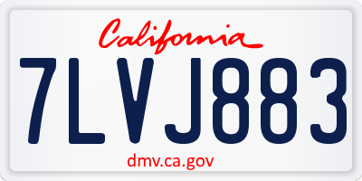 CA license plate 7LVJ883