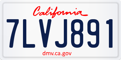 CA license plate 7LVJ891