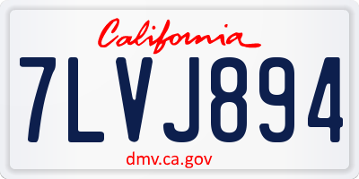 CA license plate 7LVJ894