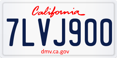 CA license plate 7LVJ900