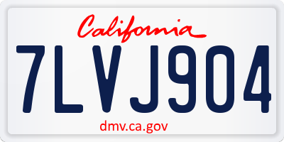 CA license plate 7LVJ904